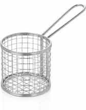 Cos inox rotund pentru servire cartofi prajiti diam 8.5 cm mini-fry