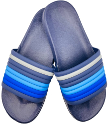 Papuci de plaja sau piscina pentru barbati Tecos albastru marimea 40 26.5 centimetri bareta multicolora 40 EU Albastru ALBASTRU 