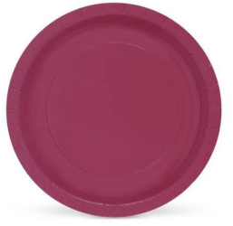 Set 10 farfurii din carton natural 20 cm culoare bordo 