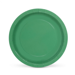 Set 10 farfurii din carton natural 20 cm culoare verde 