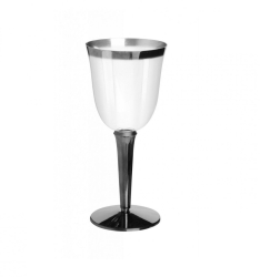 Set 3 pahare vin sau desert din plastic 250 ml 