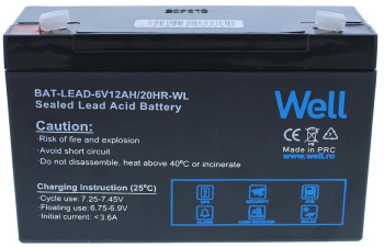 Acumulator plumb acid 6V 12AH WELL terminal T1 