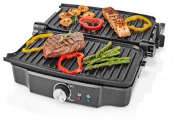Gratar de contact - 1500 W - 27 8 x 17 cm - Control reglabil al temperaturii - Plastic / Otel inoxidabil 