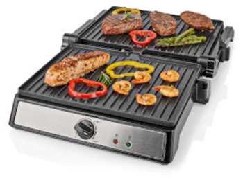 Gratar de contact - 2000 W - 29 x 23 cm - Control reglabil al temperaturii - Plastic / Inox 