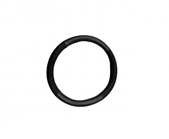 Husa volan imitatie piele si alcantara negru cusatura neagra marime M 