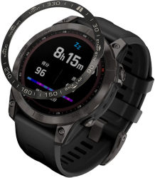 Rama cadran pentru Garmin Fenix 7 Kwmobile Negru/Argintiu Aluminiu 58350.01 