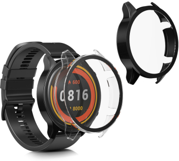Set 2 Huse pentru Xiaomi Mi Watch/Mi Watch Color Sport Kwmobile Negru/Transparent Plastic 58467.01 