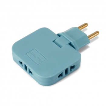 Adaptor Triplu Stecher Pentru Priza Techstar® TS-A3 Cu Rotire 180° 250V 10A Compatibil EU/US Albastru 