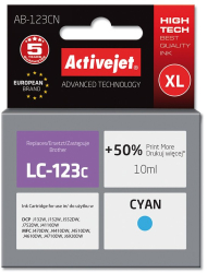 Cartus compatibil lc123 cyan pentru brother lc-123c premium activejet garantie 5 ani