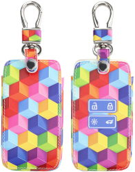 Husa Cheie Auto pentru Renault 4 Butoane - Smart Key Kwmobile Multicolor Piele ecologica 44637.57 