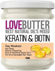 Masca de par cu Keratina si Biotina pentru Reparare Intensa LoveButter by Verilaria 190ml