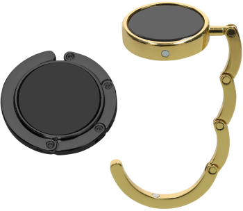 Set 2 Carlige de masa pentru genti Kwmobile Negru/Auriu Aluminiu 48556.06 