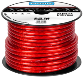 CABLU PUTERE CU 6GA 7.8MM/13.29MM2 25M ROSU