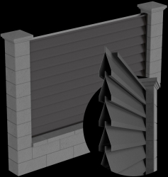 Panou gard metalic jaluzea cu 2 fete prinderi ascuse model 2024 grosime 0.6 gri antracit RAL 7016 200 cm/ 98 cm 