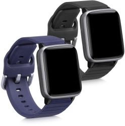 Set 2 curele pentru Willful Smartwatch/Fitnesstracker Kwmobile Negru/Albastru Silicon 56230.01 