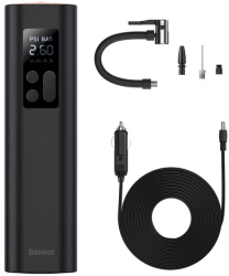 Mini compresor auto Baseus Super LED Portabil Negru 