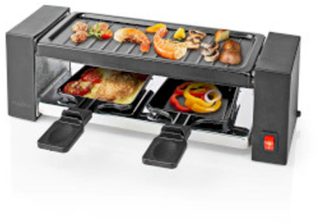 Gourmet / Raclette - Gratar - 2 persoane - Spatula - Acoperire antiaderenta - Dreptunghi 