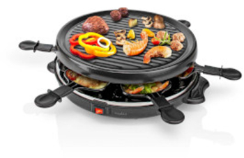 Gourmet / Raclette - Gratar - 6 persoane - Spatula - Invelis antiaderent - rotund 