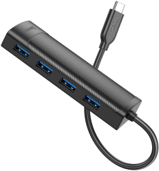 Hub USB Hoco HB41 Multiport USB-C la 4 x USB-A 2.0 4 in 1 20cm Negru 