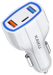 Incarcator Auto Fast Charge Kakusiga KSC-485 20W QC3.0 2USB-A + Tip-C Alb 