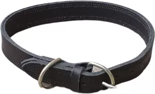 Zgarda din piele naturala pentru caini Negru inchis 70x3 cm 