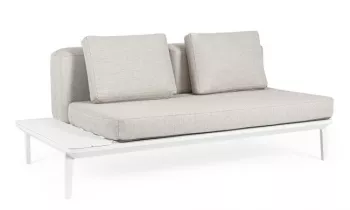 Canapea aluminiu alb textil bej Matrix 174x99x73 cm 
