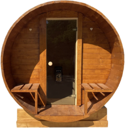 Sauna de exterior - Sauna Uscata - Lemn de brad - Colectia Prestige - Pana la 400cm - 4000mm x 2200mm Soba pe lemne