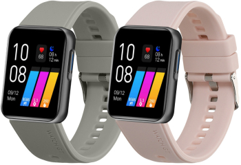 Set 2 Curele Kwmobile pentru GRV SmartWatch Roz/Gri Silicon KWM000024SY002C 