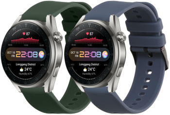 Set 2 Curele Kwmobile pentru Huawei Watch 4/Watch 4 Pro/Watch 3 Verde inchis/Albastru Silicon KWM000024SW002C 