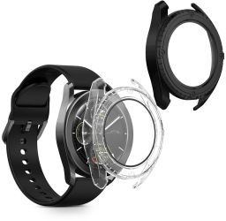 Set 2 Huse Kwmobile cu sticla securizata pentru Xiaomi Watch S3 Negru/Transparent Plastic KWM000025GV001C 