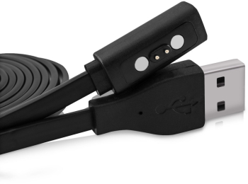 Cablu de incarcare USB pentru Pebble 2SE/2+/Time Kwmobile Negru Plastic 38723.01 