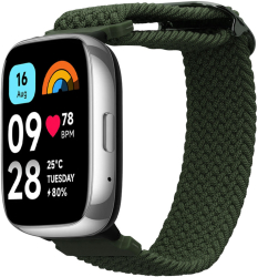 Curea Kwmobile pentru Xiaomi Redmi Watch 3 Active Verde inchis Nylon KWM000025FI003C