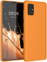 Husa Kwmobile pentru Samsung Galaxy A71 Portocaliu Silicon KWM000010ZJ029C 