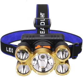 Lanterna Cap MRG MKJ6875 Reincarcabila 5 Leduri Usb Negru 