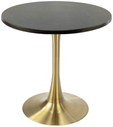 Masa bistro interior/exterior rotunda Raki New Wenge D60xh74cm blat werzalit si picior central metalic auriu cu baza rotunda 50cm