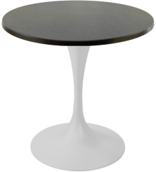 Masa bistro interior/exterior rotunda Raki New Wenge D60xh74cm blat werzalit si picior metalic alb cu baza rotunda 50cm 