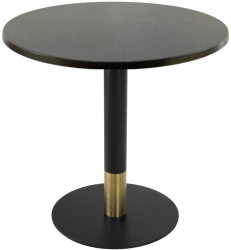 Masa bistro interior/exterior rotunda Raki New Wenge D60xh74cm blat werzalit si picior metalic cu baza rotunda negru/auriu 