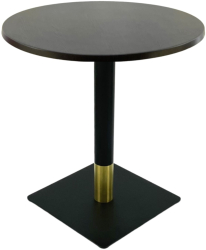 Masa bistro interior/exterior rotunda Raki New Wenge D60xh74cm blat werzalit si picior metalic negru/auriu 
