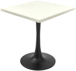 Masa bistro patrata Raki Uni Art 70x70xh74cm blat werzalit si picior central metalic negru cu baza rotunda 50cm 