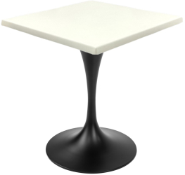 Masa bistro patrata Raki Uni Art 70x70xh74cm blat werzalit si picior metalic negru cu baza rotunda 50cm 