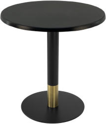 Masa bistro rotunda Raki Black D60xh74cm blat werzalit si picior metalic cu baza rotunda negru/auriu 
