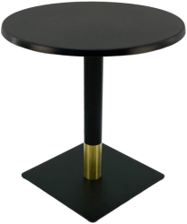 Masa bistro rotunda Raki Black D60xh74cm blat werzalit si picior metalic negru/auriu 