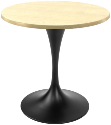 Masa bistro rotunda Raki Maple D60xh74cm blat werzalit si picior metalic negru cu baza rotunda 50cm 