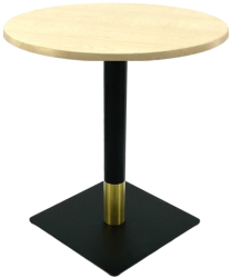 Masa bistro rotunda Raki Maple D60xh74cm blat werzalit si picior metalic negru/auriu 