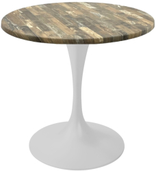 Masa bistro rotunda Raki Maracaibo D60xh74cm blat werzalit si picior metalic alb cu baza rotunda 50cm 