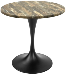 Masa bistro rotunda Raki Maracaibo D60xh74cm blat werzalit si picior metalic negru cu baza rotunda 50cm 