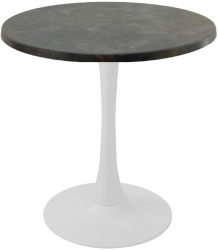 Masa bistro rotunda Raki Metalic Oxid D60xh74cm interior/exterior blat werzalit si picior central metalic alb cu baza rotunda 50cm 
