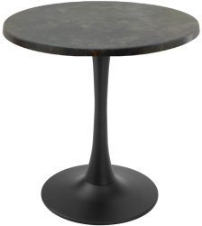 Masa bistro rotunda Raki Metalic Oxid D60xh74cm interior/exterior blat werzalit si picior central metalic negru cu baza rotunda 50cm 