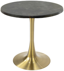 Masa bistro rotunda Raki Metalic Oxid D60xh74cm interior/exterior blat werzalit si picior central metalic auriu cu baza rotunda 50cm 