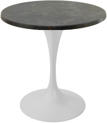 Masa bistro rotunda Raki Metalic Oxid D60xh74cm interior/exterior blat werzalit si picior metalic alb cu baza rotunda 50cm 